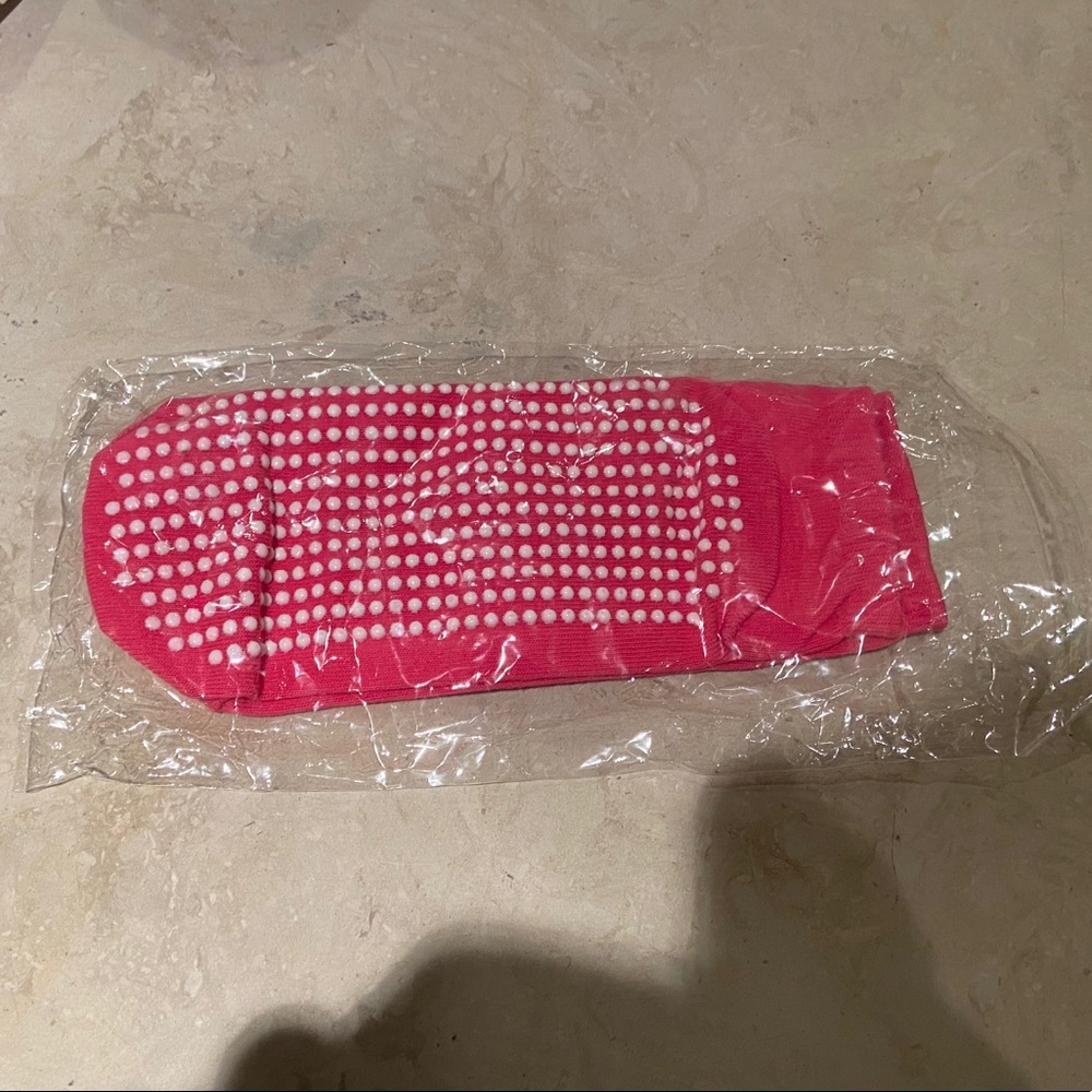 BRAND NEW Hot Pink Socks w/ Rubber Soles
